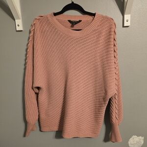 Simply Vera Vera Wang Blush Sweater with Braided Sleeves M/L